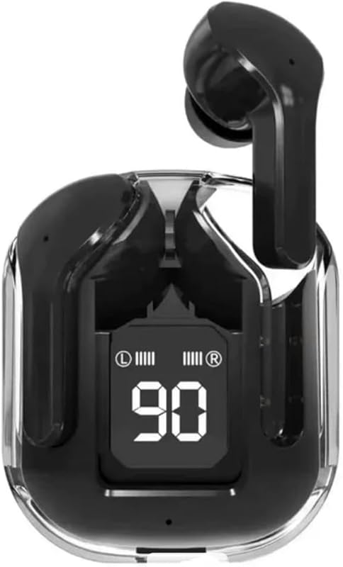 Wireless Earbuds with LED Display, Smart Touch Control, 20H Battery Life, Hi-Fi Sound, Noise Cancellation, 300mAh Charging Case (Black)